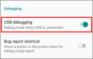 Moto G5 Plus USB Debugging